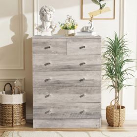 Modern Simple 6-Drawer Dresser Gray