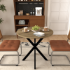 31.5 Inch Round Dining Table, Small Circle Kitchen Table with Metal Black Legs for 2-4 people,Modern Dining Room Table