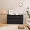 Black Large 6 drawers chest of drawer dressers table