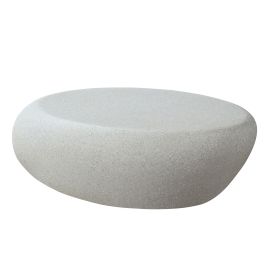 43.31''Fiberglass Elliptical Coffee Table for Living Room Vintage Table,Matte Rocks Table front of the Sofa, Irregular Center Table,No Need Assembly