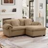 2 Seater Deep Seat Cloud Like Sectional Couch With Storage Space Under Each Seat, Modular Sectional Sofa with Storage Reversible Ottoman