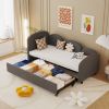 Twin Size Upholstered Daybed with Storage Drawers, Velvet Upholstered Daybed, Modern Sofa Bed Daybed Frame for Bedroom Living Room