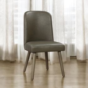 Waylon Gray Synthetic Leather & Gray Oak Finish Side Chair (Set of 2)