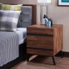 Karine Walnut & Black Finish Accent Table