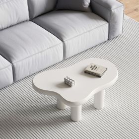 39.4" Cloud Coffee Table, Cute Cream Coffee Table with 4 Solid Legs, Modern Carton Center Table for Living Room, Home Office