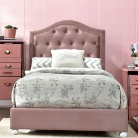 Reggie Pink Fabric Twin Bed