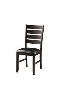 Urbana Black Synthetic Leather & Espresso Finish Side Chair (Set of 2)