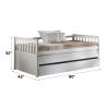 Cominia White Finish Daybed (Trundle Not Included, Twin Bed Only, No Storage)