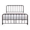 Metal Bed Dark Bronze Finish Queen Platform Bed 1pc, Bed in a Box