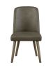 Waylon Gray Synthetic Leather & Gray Oak Finish Side Chair (Set of 2)