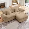 2 Seater Deep Seat Cloud Like Sectional Couch With Storage Space Under Each Seat, Modular Sectional Sofa with Storage Reversible Ottoman