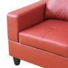 Red Faux Leather 3-Piece Couch Living Room Sofa Set