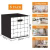 6 Pack Fabric Storage Cubes With Handle, Foldable 11x11 Inch Large Cube Storage Bins, Storage Baskets For Shelves