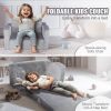 VEVOR Kids Couch, Toddler Chairs Comfy, 2-in-1 Toddler Couch Sofa Bed Fold Out, Convertible Sofa to Lounger