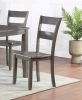 2pc Transitional Dining Side Chair Ladder Back Wooden Dining Room Furniture Gray