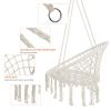 Hammock Chair Macrame Swing Max 330 Lbs Hanging Cotton Rope Hammock Swing Chair for Indoor and Outdoor