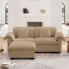 2 Seater Deep Seat Cloud Like Sectional Couch With Storage Space Under Each Seat, Modular Sectional Sofa with Storage Reversible Ottoman