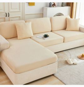 Ice Silk Elastic Sofa Hat Full Package Universal Set New Simple Modern Anti slip Sofa Cover Summer Cover (Color: beige, size: cushion cover 45*45cm)