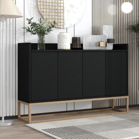 Modern Sideboard Elegant Buffet Cabinet with Large Storage Space for Dining Room,Entryway (Color: Black, Material: Particle Board)