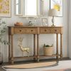 Console Table Sofa Table Easy Assembly with Two Storage Drawers and Bottom Shelf for Living Room,Entryway