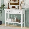 Rustic Console Table with Open Shelf,Rubber Wood Legs,Ideal for Entryways,Living Rooms,and Hallways