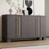 Wood Traditional Style Sideboard with Adjustable Shelves and Gold Handles for Kitchen,Dining Room and Living Room