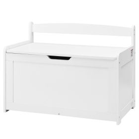 VEVOR Wooden Toy Chest for Kids, Toddler Toy Storage Box with Flip-Top Lid and Safety Hinge (Color: White)