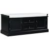 Storage Bench with 2 Drawers and 2 Cabinets,Shoe Bench with Removable Cushion for Living Room,Entryway