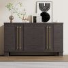 Wood Traditional Style Sideboard with Adjustable Shelves and Gold Handles for Kitchen,Dining Room and Living Room