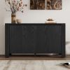 Retro 4-door Sideboard with Distressed Finish and Adjustable Shelves for Dining Room,Kitchen,and Living Room