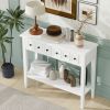 Rustic Console Table with Open Shelf,Rubber Wood Legs,Ideal for Entryways,Living Rooms,and Hallways